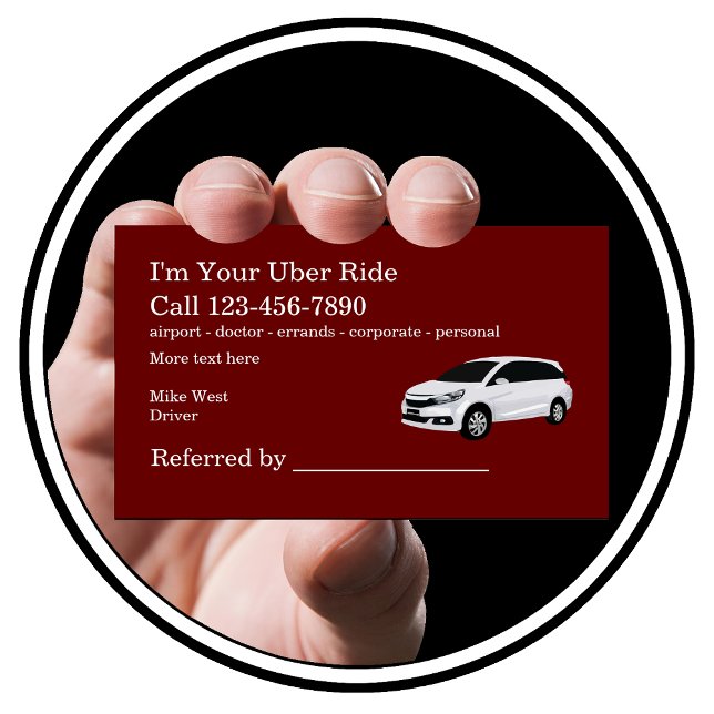 Carte De Visite Renvoi du chauffeur de taxi de Rideshare (Créateur téléchargé)