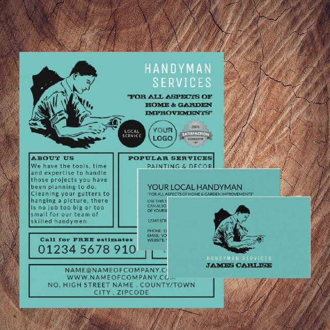 Carte De Visite Réparateur classique, Handyman (Créateur téléchargé)