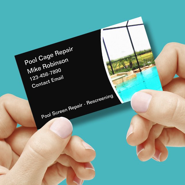 Carte De Visite Réparateur De Cage De Piscine (pool)