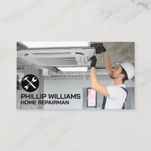 Carte De Visite Réparateur Fixation Plafond Climatiseur (Devant)