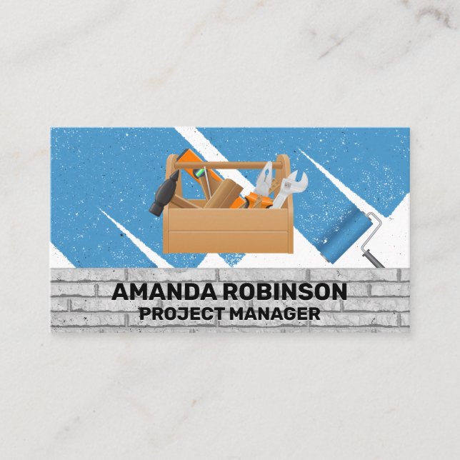 Carte De Visite Réparation à domicile | Boîte à outils | Peinture  (Devant)