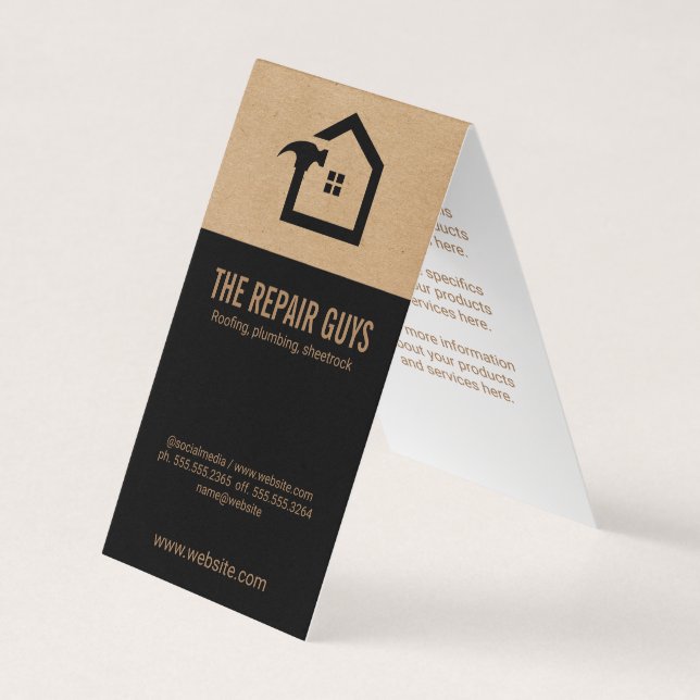 Carte De Visite Réparation à domicile | Handyman | Construction (Devant)