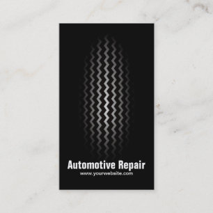 Carte De Visite Réparation d'automobiles noire et blanche de