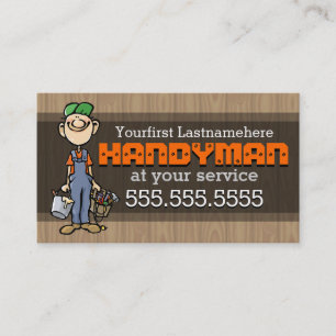 Carte De Visite Réparation de Handyman.Fix-It Man.Home.