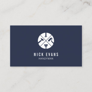 Carte De Visite Réparation de maison moderne Handyman Logo Marine