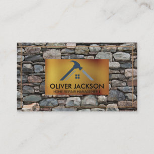 Carte De Visite Réparation de maison   Mur de pierre   Agent immob