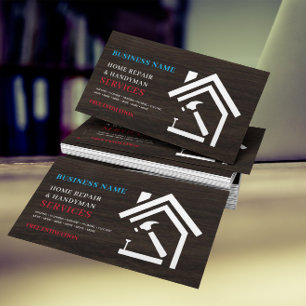 Carte De Visite Réparation de maison rustique moderne Handyman