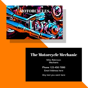 Carte De Visite Réparation de motocyclette Mécanique Gras Deux côt