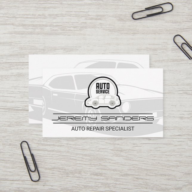 Carte De Visite Réparation de service automatique | Logo de la voi (Devant/Arrière en situation)