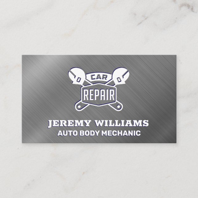 Carte De Visite Réparation de voiture | Metallique (Devant)