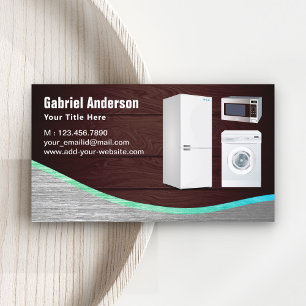 Carte De Visite Réparation des appareils ménagers en acier au bois