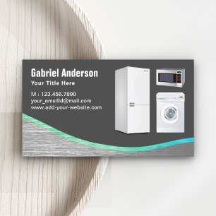 Carte De Visite Réparation des appareils ménagers en acier gris fo