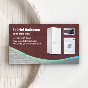 Carte De Visite Réparation des appareils ménagers en cuir Brown