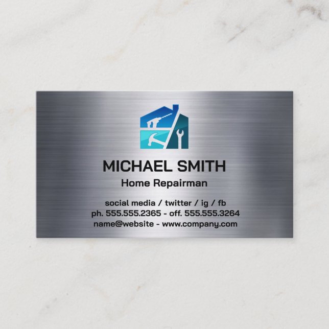 Carte De Visite Réparation des services à domicile | Outils main d (Devant)