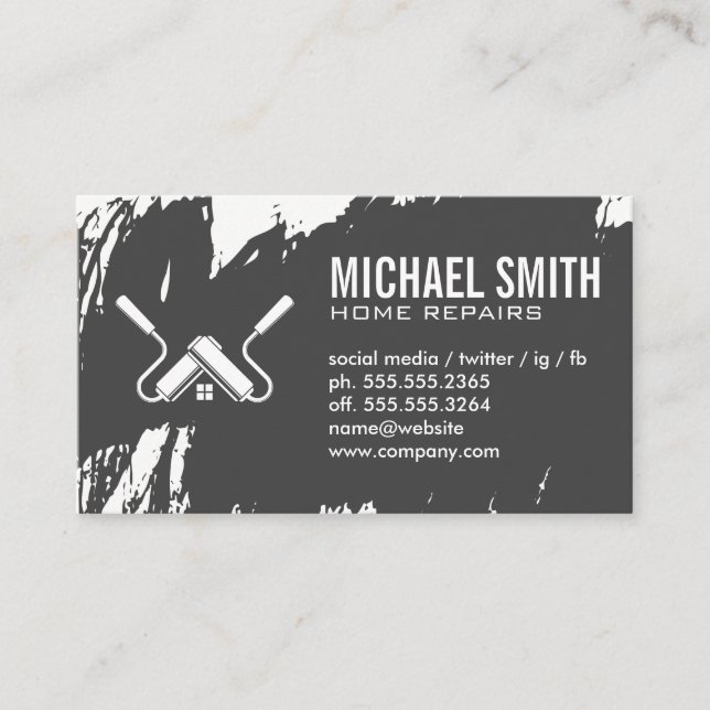 Carte De Visite Réparation des services à domicile | Paint Rollers (Devant)