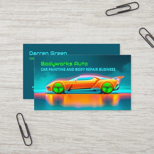 Carte De Visite Réparation du carrosserie auto (Devant/Arrière en situation)