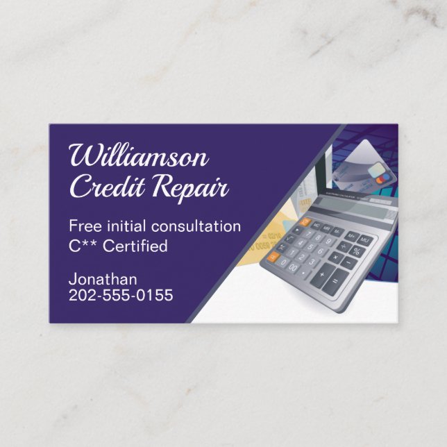 Carte De Visite Réparation du crédit Gestion financière Finances (Devant)