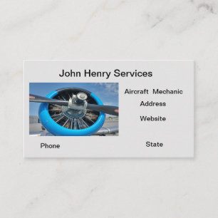 Carte De Visite réparation du moteur d'hélice de l'avion avion