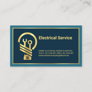 Carte De Visite Réparation électrique minimaliste de la ligne d'or
