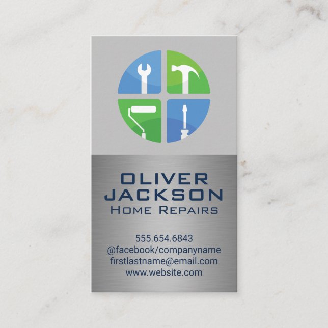 Carte De Visite Réparation et rénovation | Entrepreneur (Devant)