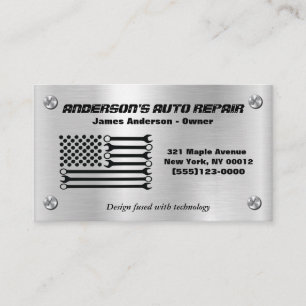Carte De Visite Réparation mécanique du drapeau américain