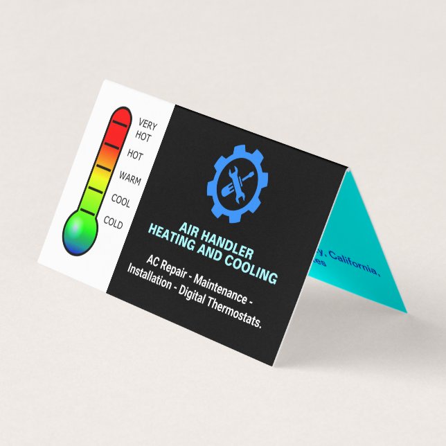 Carte De Visite Réparation Professionnelle, Chauffage et Climatisa (Devant)