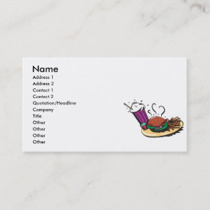 Carte De Visite repas de restauration rapide