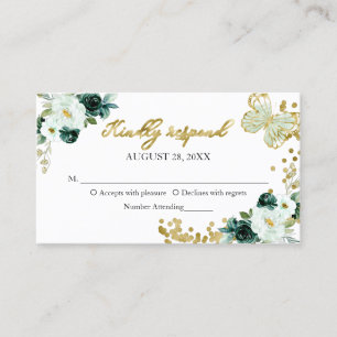 Carte De Visite Réponse à inclure pour un Sweet 16 avec papillon f
