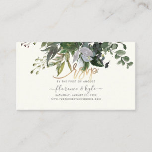 Carte De Visite Réponse RSVP pour le site Web Rustique Eucalyptus,