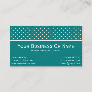 Carte De Visite Reposez-vous avec un Pois Turquoise et blanc