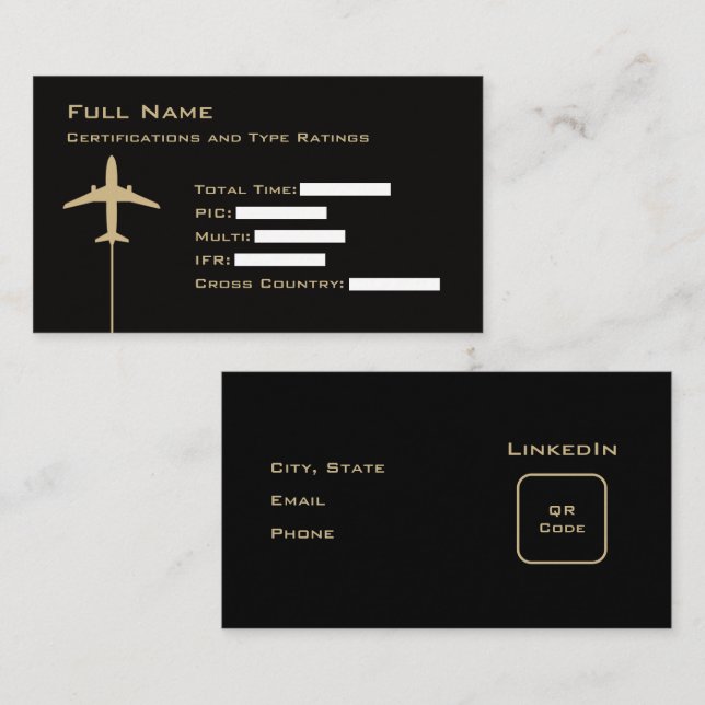 Carte De Visite Reprise micro du pilote (Devant / Derrière)