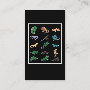 Carte De Visite Reptile Collage Gecko Snake Lizard