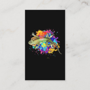 Carte De Visite Reptile coloré Lizard Splash Art