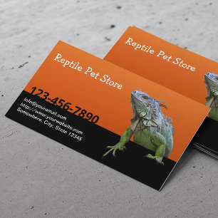 Carte De Visite Reptile Entrepôt pour animaux Iguana Lizard