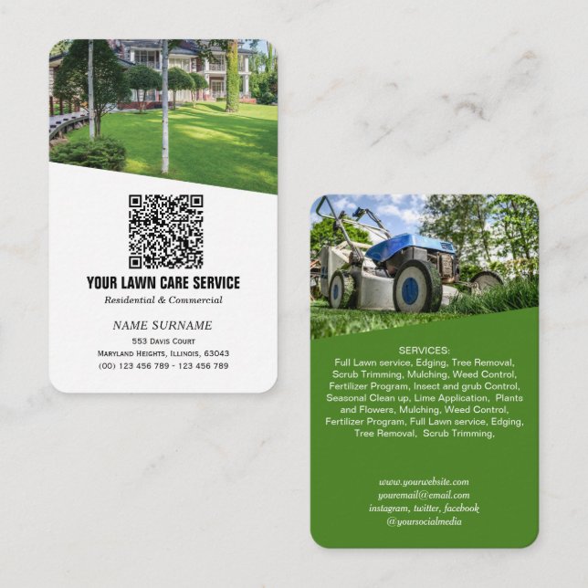 Carte De Visite Réseau Code QR Lawcare vertical  (Devant / Derrière)