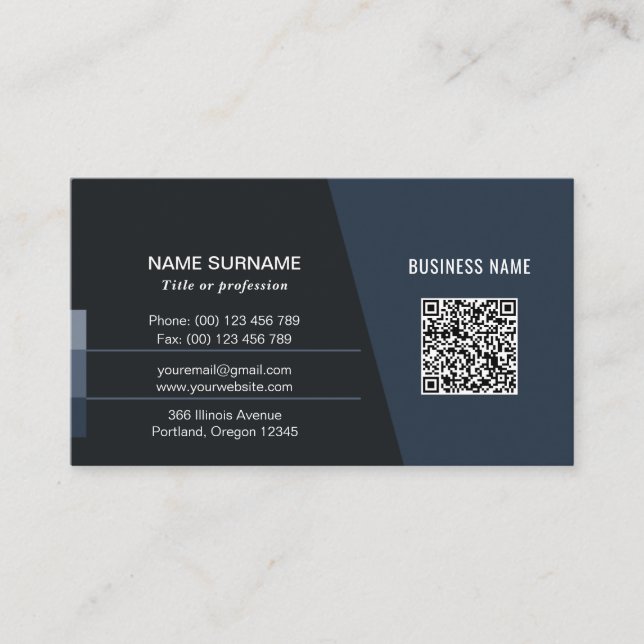 Carte De Visite Réseau de code QR personnel ou entreprise (Devant)