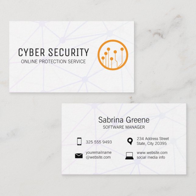 Carte De Visite Réseau | Logo Tech Circuitry (Devant / Derrière)