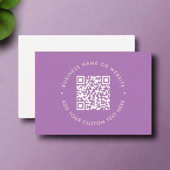 Carte De Visite Réseau promotionnel de code QR mauve tendance (Créateur téléchargé)