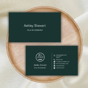 Carte De Visite Réseau social professionnel Logo Vert foncé modern
