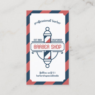 Carte De Visite Réservation du poteau de barbier vintage