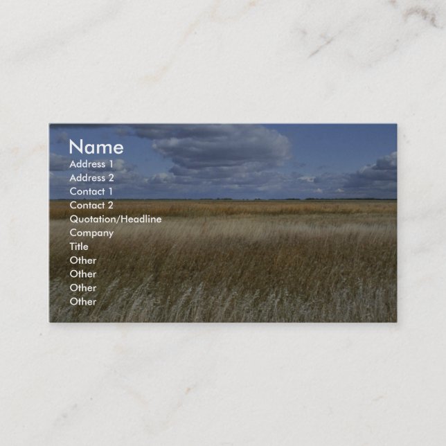 Carte De Visite Réserve de ressortissant de lac sand (Devant)