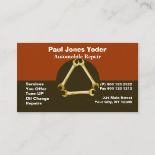 Carte De Visite Réservoir de logo Masculine Mechanic Men's Tools