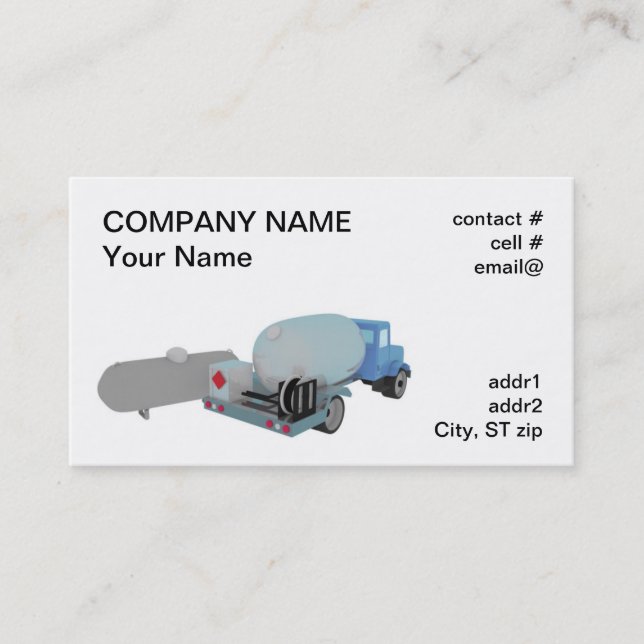 Carte De Visite réservoir et camion de propane (Devant)