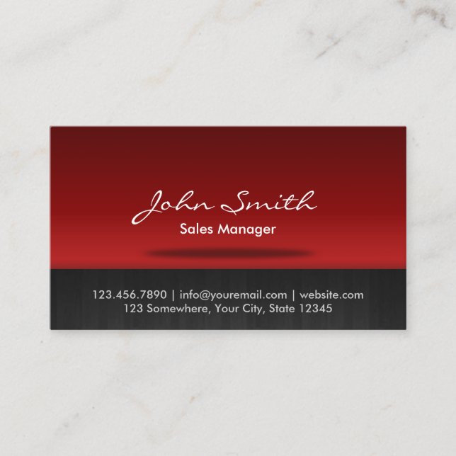 Carte De Visite Responsable commercial noir et rouge professionnel (Devant)