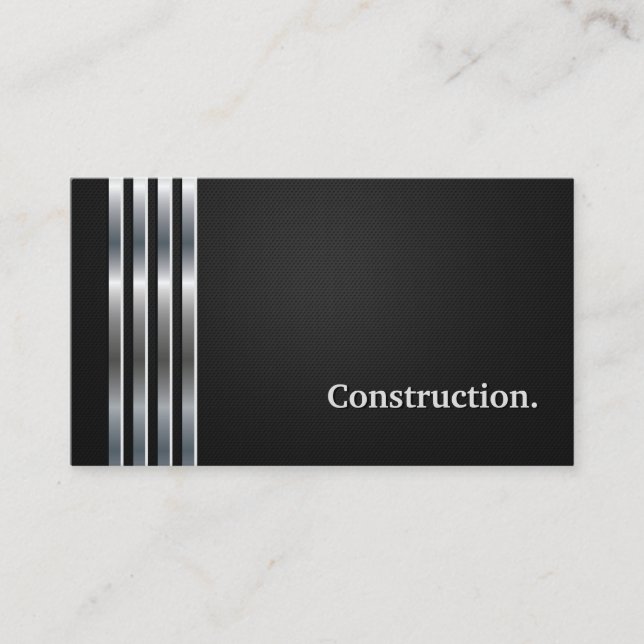 Carte De Visite Responsable de la construction Noir Silver profess (Devant)