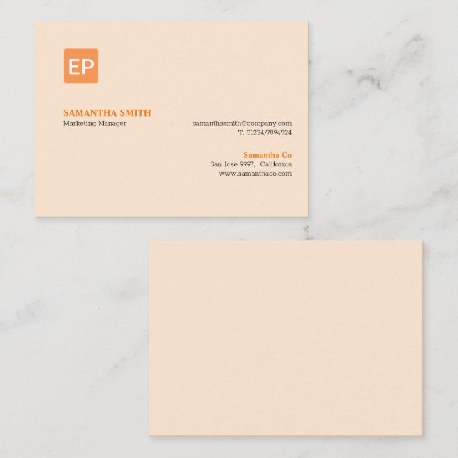 Carte De Visite Responsable marketing Orange Mighty (Devant / Derrière)