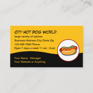 Carte De Visite Restaurant À Thème Hotdog cool Et Branché