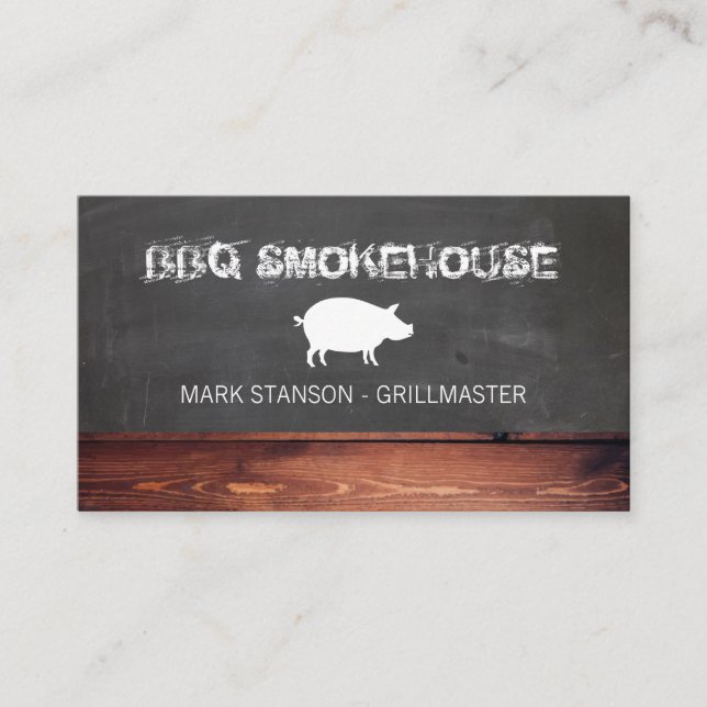 Carte De Visite Restaurant BBQ / Cochon (Devant)