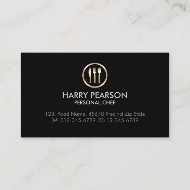 Carte De Visite Restaurant Chef Personnel Restauration (Devant)