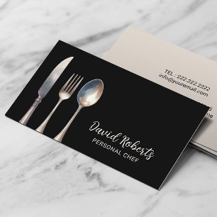Carte De Visite Restaurant Chef Professionnel Noir